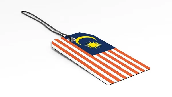 Made in Malaysia price tag with national flag, isolated on white background. — Stockfoto