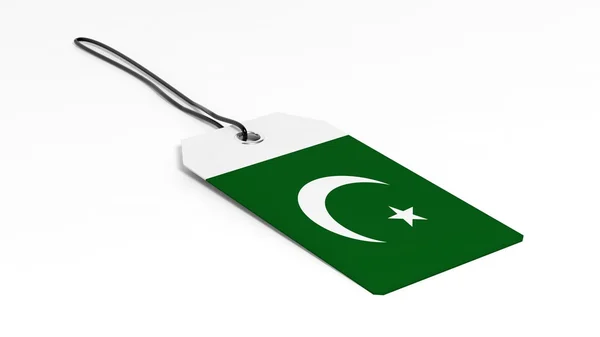 Made in Pakistan price tag with national flag, isolated on white background. — Stockfoto