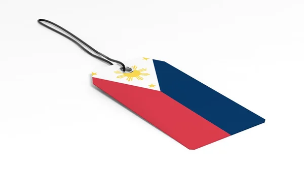 Made in Philippines price tag with national flag, isolated on white background. — Stockfoto