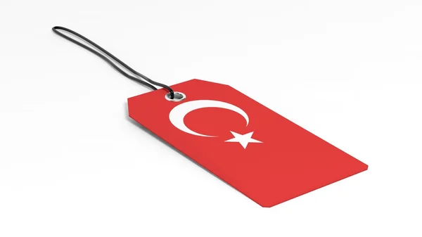 Hecho en Turquía etiqueta de precio con bandera nacional, aislado sobre fondo blanco . — Foto de Stock
