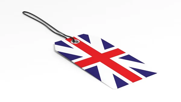 Made in UK price tag with national flag, isolated on white background. — ストック写真