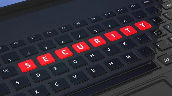 Black keyboard closeup with word Security — Stock Photo, Image