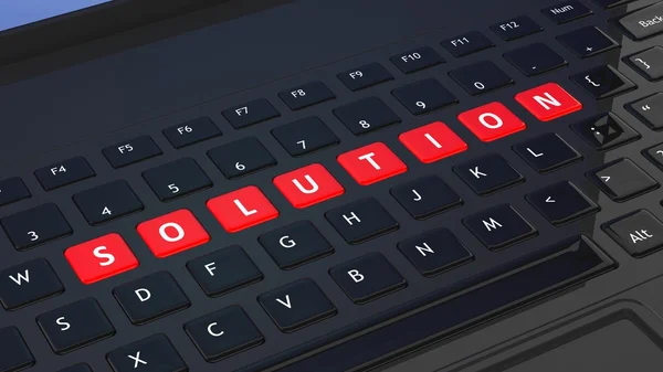 Word ソリューションと黒いキーボードのクローズ アップ — ストック写真