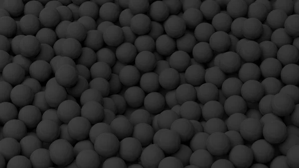 3D black  spheres pile, isolated on white with copy-space — Stock Photo, Image