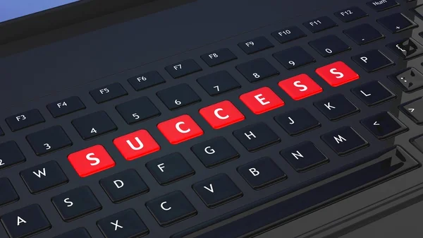 Чорна клавіатура крупним планом зі словом Успіх — стокове фото