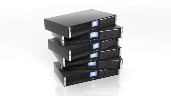 Server racks, isolated on white background — Stock Photo, Image