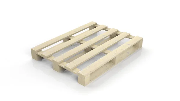 Pallet di legno isolato su sfondo bianco — Foto Stock