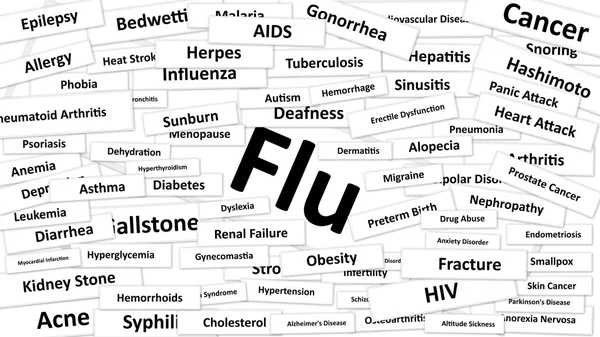 Egy betegség, az úgynevezett influenza — Stock Fotó