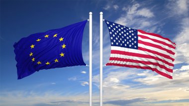 Avrupa ve Amerikan bayrakları