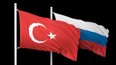 Siyah arka plan karşı iki bayrak