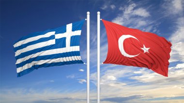 Yunan ve Türk bayrakları