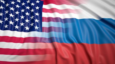 Rus ve Amerikan bayrakları