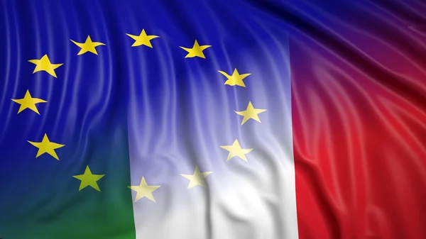 Bandiere italiane ed europee — Foto Stock