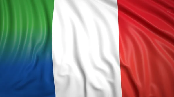 Französische und italienische Flaggen — Stockfoto