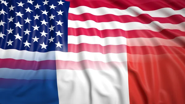 Bandiere francesi e americane — Foto Stock