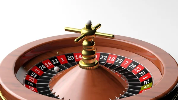 Roulette-Rad auf weißem Hintergrund — Stockfoto