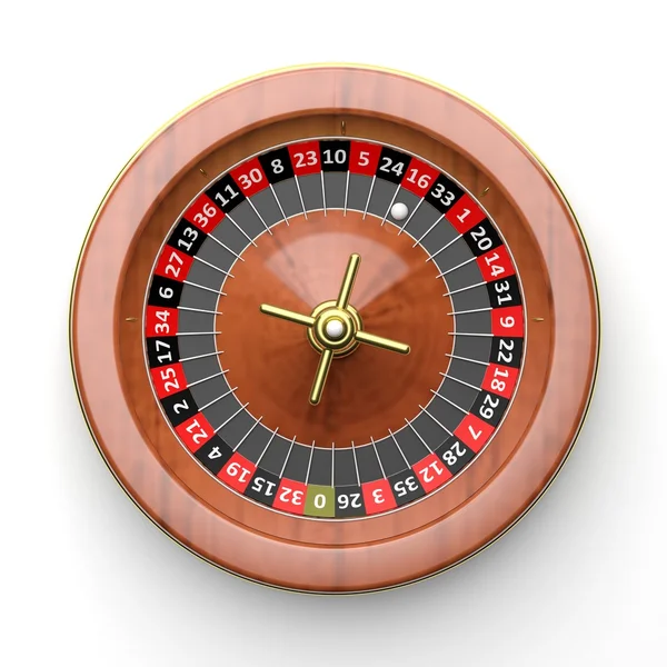 Ruota della roulette su sfondo bianco — Foto Stock