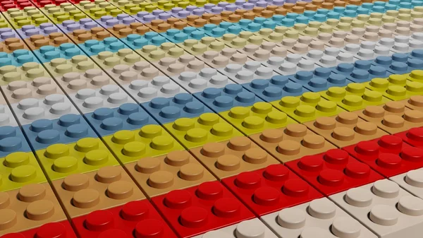 Πολύχρωμο συνδεδεμένο lego μπλοκ αφηρημένα φόντο. — Φωτογραφία Αρχείου