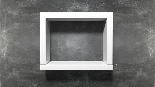 Empty frame shelf on blackboard background. — Stock Photo, Image