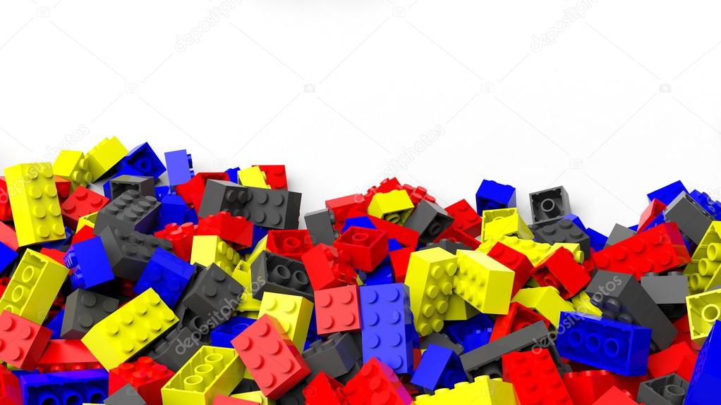Un Gros Plan D'une Pile De Blocs Lego Sur Une Surface Blanche Ai Générative