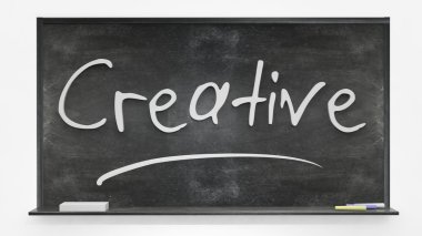 Yaratıcı yazı tahtası üzerinde yazılı