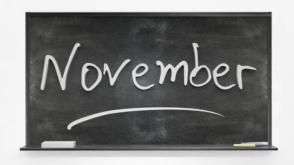 November geschreven op blackboard — Stockfoto