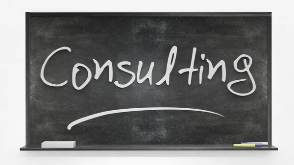 'Consulting' written on blackboard — Stock Photo, Image