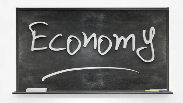 黑板上写下的经济 — 图库照片