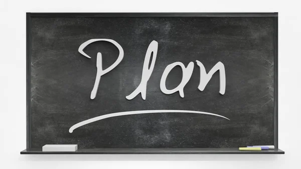 Plan written on blackboard — Stock Photo, Image