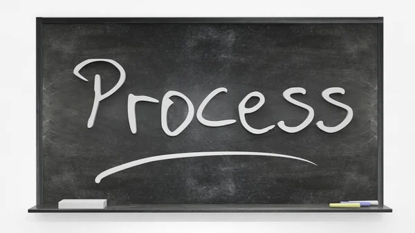 'Proces' geschreven op blackboard — Stockfoto