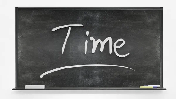 Time written on blackboard — Stock Photo, Image