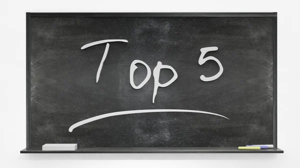 Top 5 geschreven op blackboard — Stockfoto