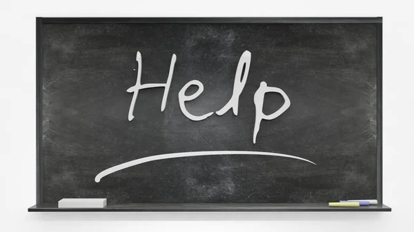 'Help' written on blackboard — Stock Photo, Image