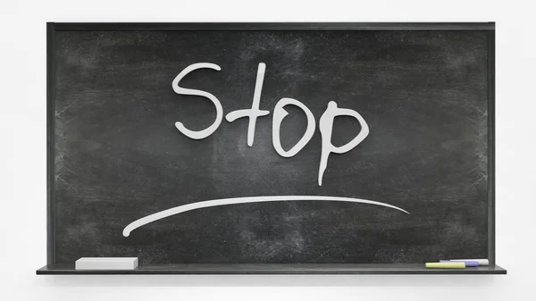 'Stop' escrito en pizarra — Foto de Stock