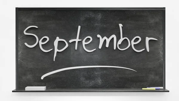 September geschreven op blackboard — Stockfoto