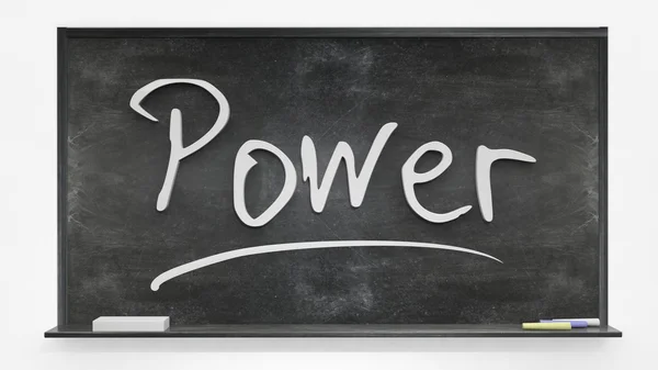 'Power' geschreven op blackboard — Stockfoto