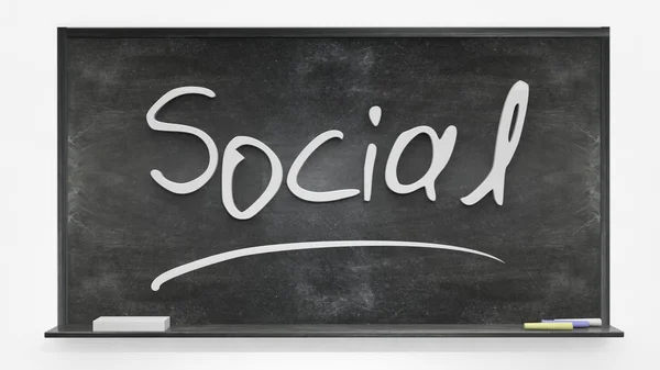 Social written on blackboard — Stock Photo, Image
