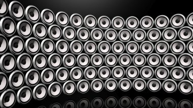 Beyaz hoparlörler arka plan duvar.