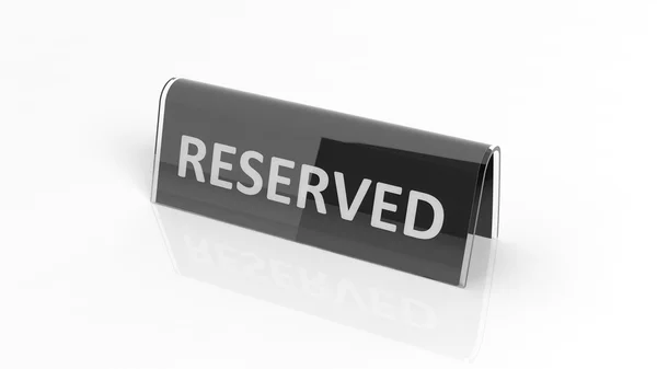 Black glossy reservation sign, isolated on white background. — Zdjęcie stockowe