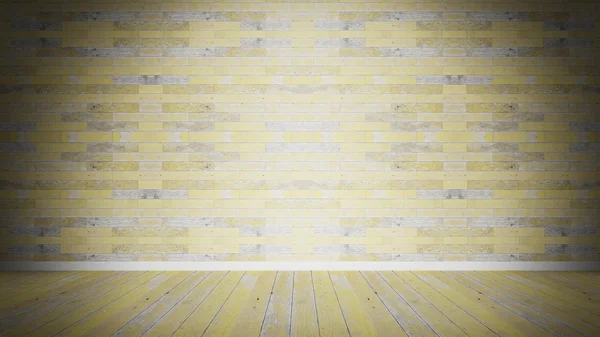 Room interior, empty old wooden wall and plank floor — Stockfoto
