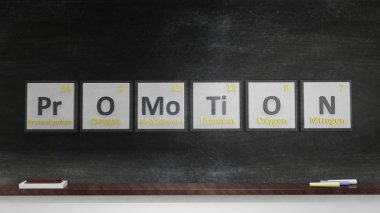 Periyodik Tablo öğeleri sembollerin form Word promosyon, yazı tahtası üzerinde kullanılan