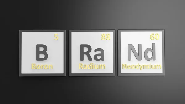 Periodic table of elements symbols used to form word Access, isolated on black — ストック写真