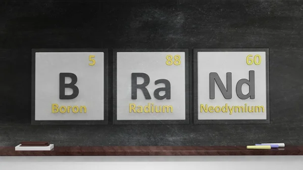 Periodic table of elements symbols used to form word Access, on blackboard — стокове фото