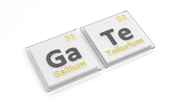 Periodensystem der Elemente Symbole verwendet, um Worttor zu bilden, isoliert auf weiß. — Stockfoto