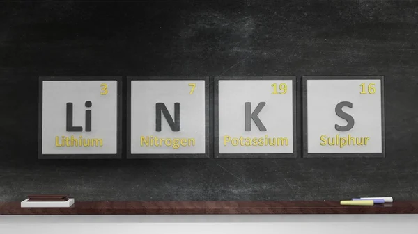 Periyodik Tablo öğeleri sembollerin form word linklere blackboard için kullanılan — Stok fotoğraf