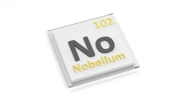 Periodic table of elements symbols used to form word No, isolated on white. — Stock Photo, Image