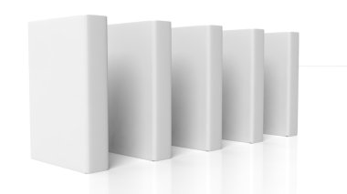 Kitap üst üste boş hardcover ile izole beyaz arka plan üzerinde.