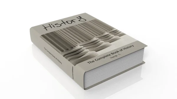 Книга твердого покриття Історія з ілюстрацією на обкладинці, ізольована на білому тлі . — стокове фото
