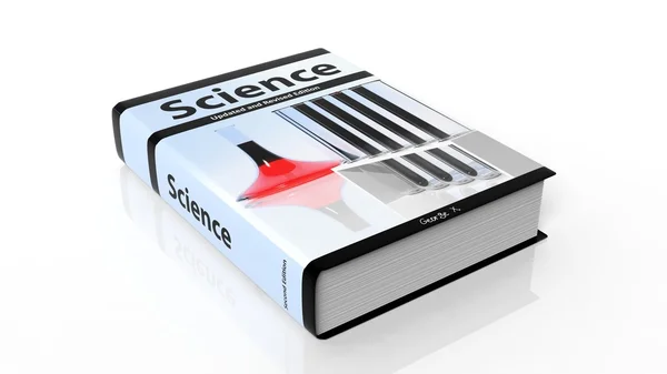 Libro de tapa dura Ciencia con ilustración en portada, aislado sobre fondo blanco . —  Fotos de Stock