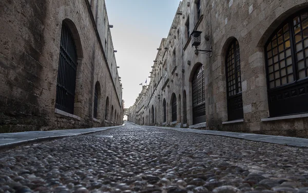 Ruas e edifícios da cidade velha, Rhodes Greece — Fotografia de Stock